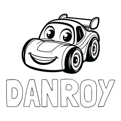 Online Created Coloring Page - DANROY Coloring Page and Children's Printable Coloring Page of a Racing Car
