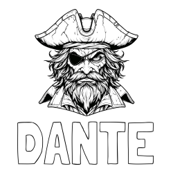 Online Created Coloring Page - DANTE Coloring Page and Realistic Evil Pirate Coloring Page