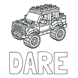 Online Created Coloring Page - DARE Coloring Page and LEGO Jeep Coloring Page