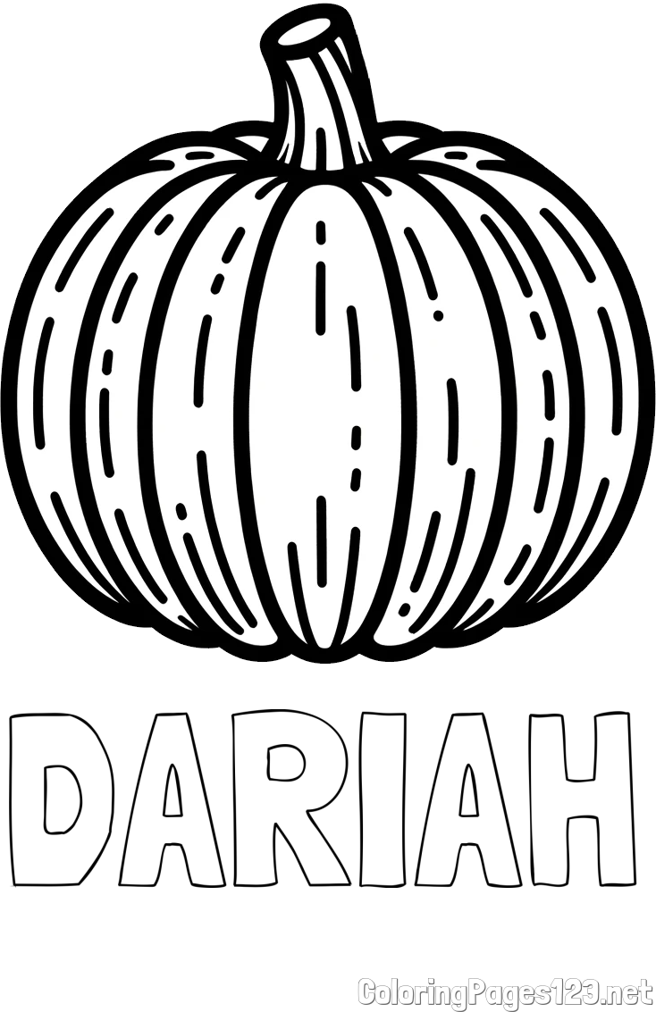DARIAH Coloring Page and Easy Pumpkin Coloring
