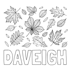 Online Created Coloring Page - DAVEIGH Coloring Page and Autumn Leaves Coloring Page