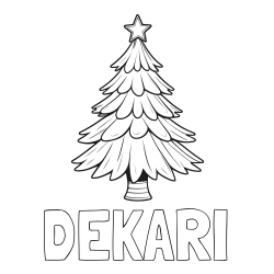 Online Created Coloring Page - DEKARI Coloring Page and Christmas Tree with Star Coloring Page