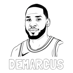 Online Created Coloring Page - DEMARCUS Coloring Page and NBA Coloring Page