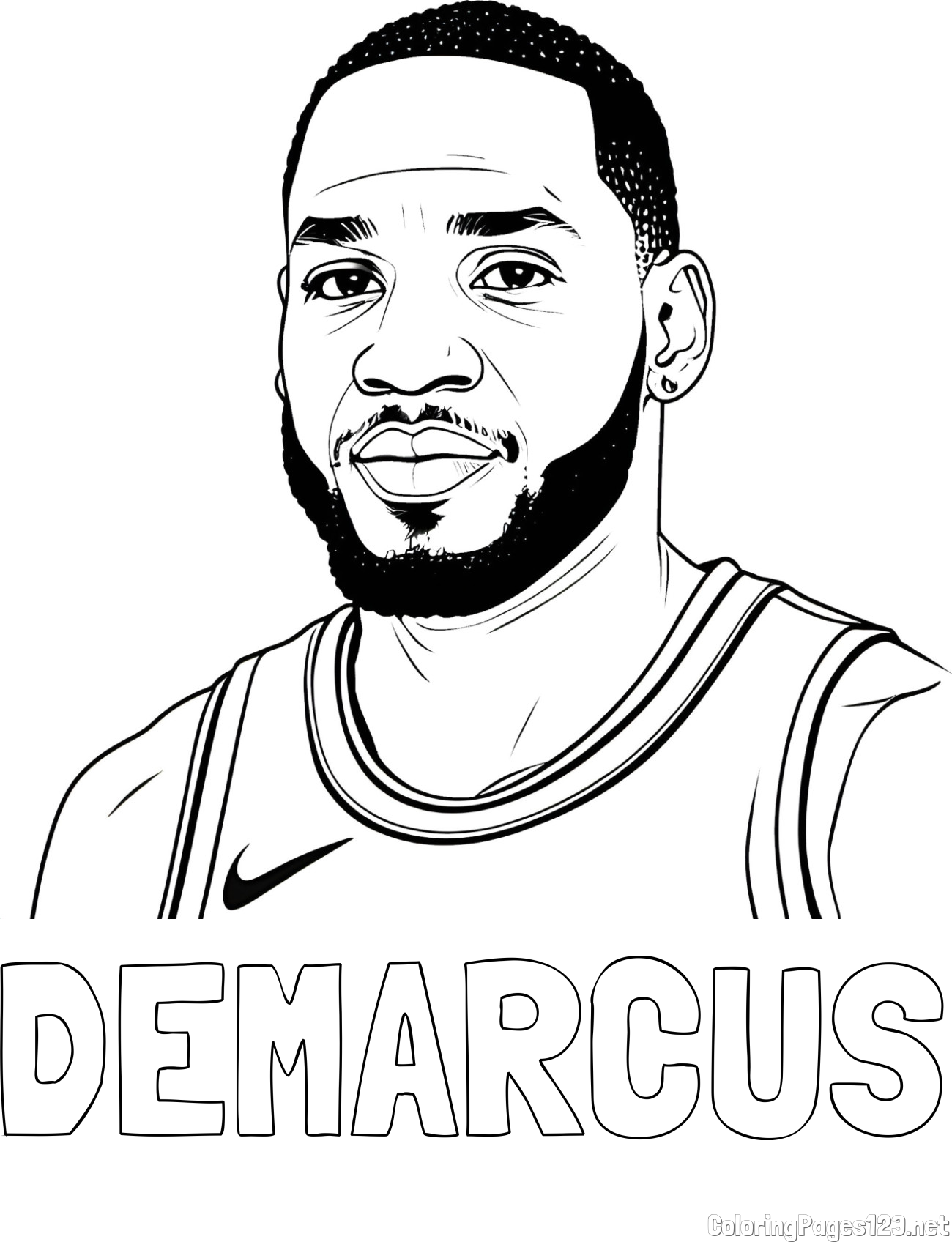 DEMARCUS Coloring Page and NBA Coloring Page