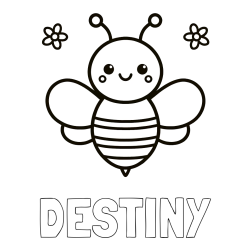 Online Created Coloring Page - DESTINY Coloring Page and Children's Bee Coloring Page