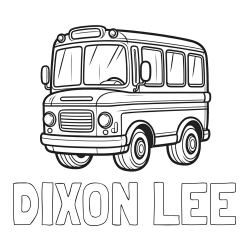 Online Created Coloring Page - DIXON LEE Coloring Page and Children's Coloring Page of a Bus