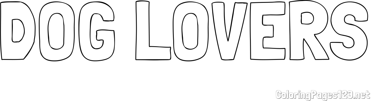 DOG LOVERS Coloring Page