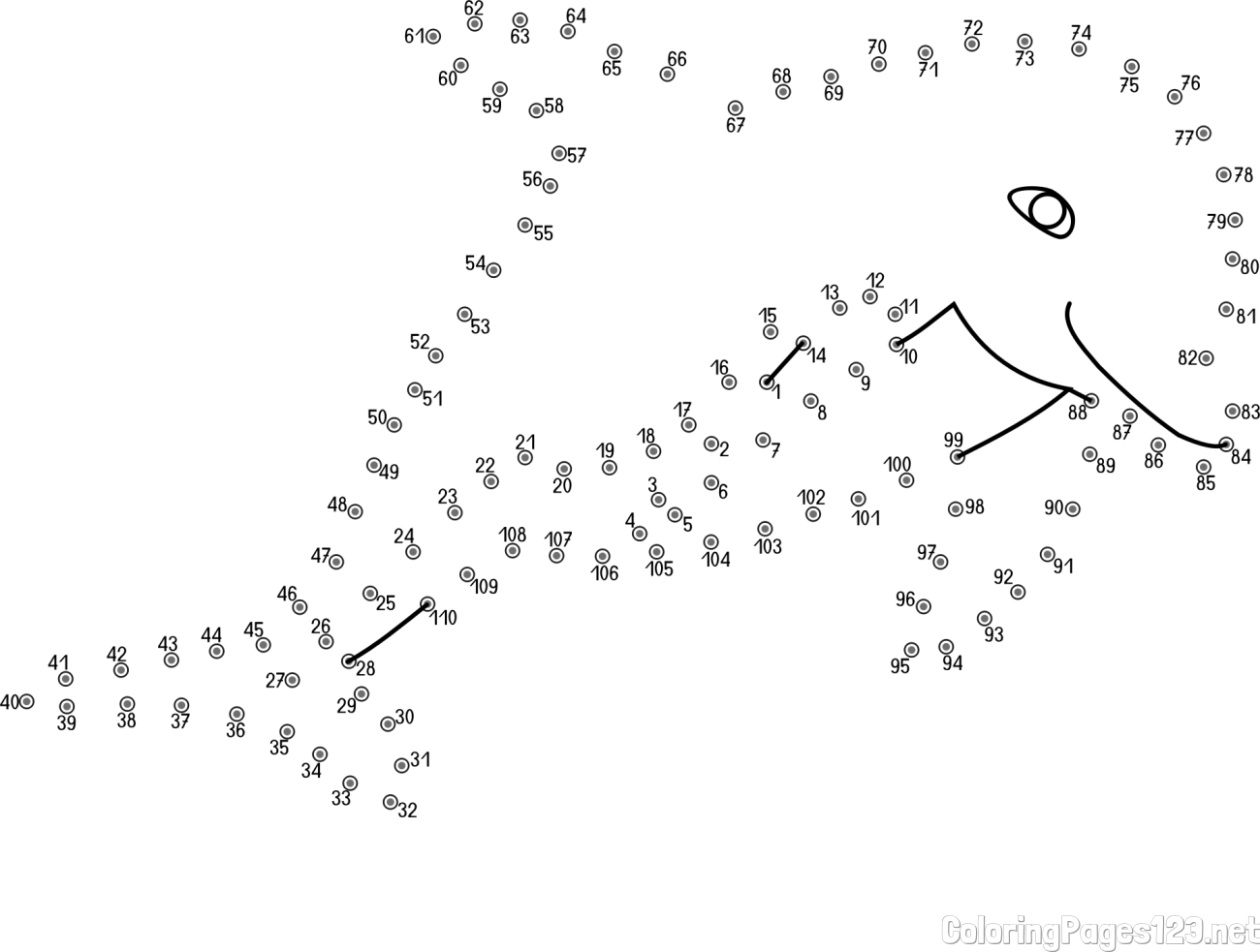 Dolphin Connect the Dots Coloring Page