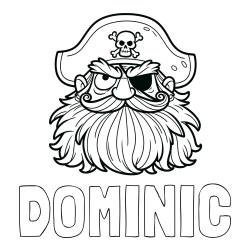 Online Created Coloring Page - DOMINIC Coloring Page alongside Old Pirate Coloring Page for Kids