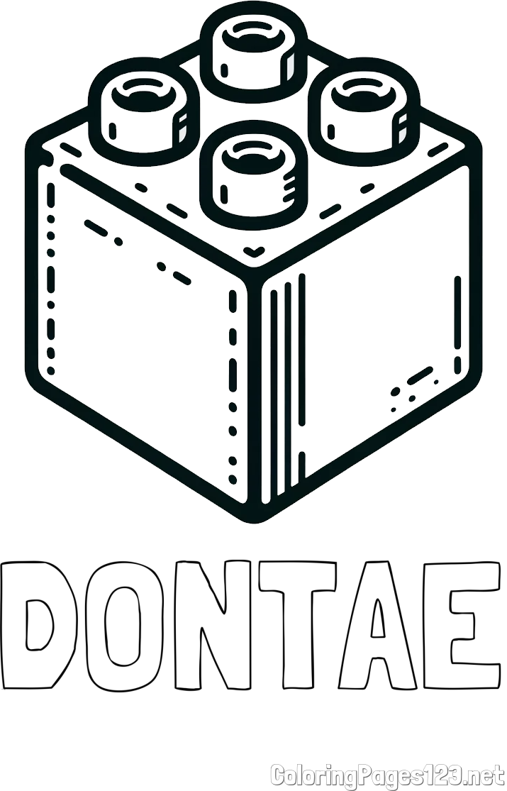 DONTAE Coloring Page and LEGO Brick Coloring Page