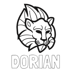 Online Created Coloring Page - DORIAN Coloring Page and Abstract Lion Face Coloring Page