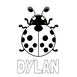 Online Created Coloring Page - DYLAN Coloring Page and Easy Ladybug Coloring Page