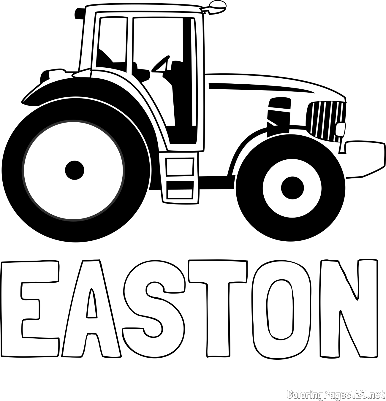 EASTON Coloring Page and Large Tractor Coloring Page