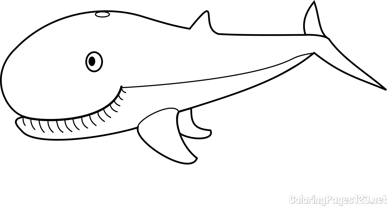 Easy Big Whale Coloring Page
