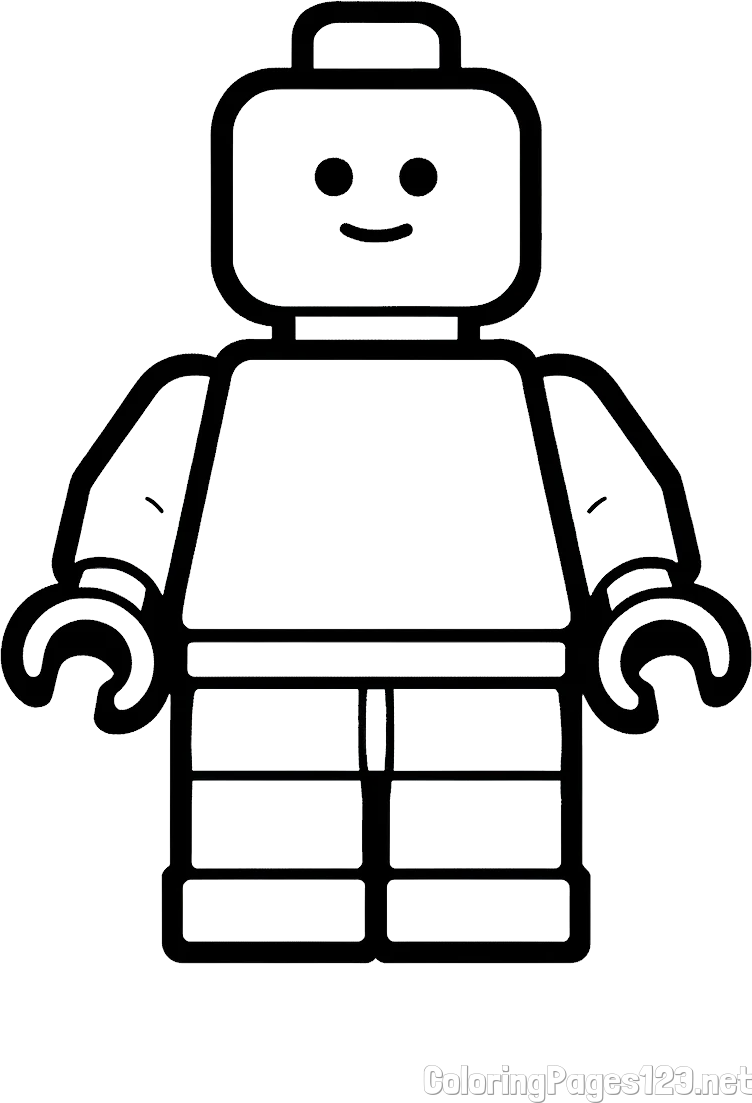 Easy LEGO Character Coloring Page
