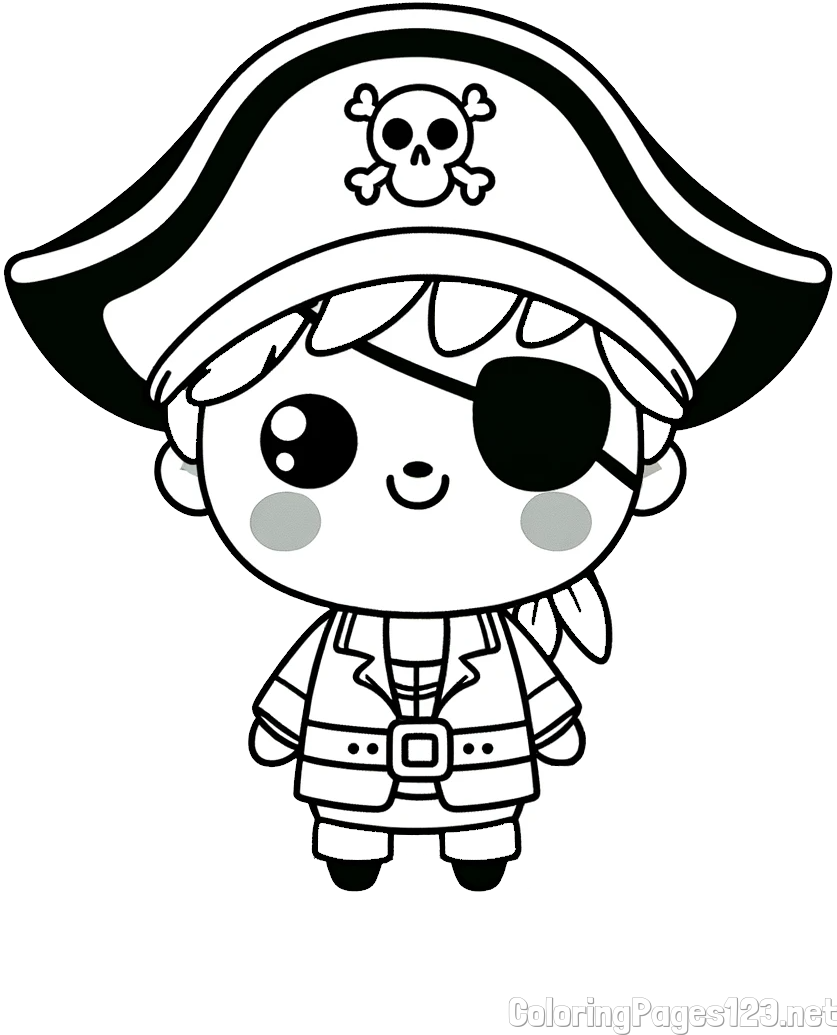 Easy Pirate Coloring Page for Kids