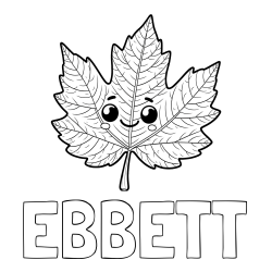Online Created Coloring Page - EBBETT Coloring Page and Smiling Leaf Coloring Page for Kids