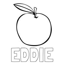 Online Created Coloring Page - EDDIE Coloring Page and Simple Apple Coloring Page