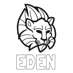 Online Created Coloring Page - EDEN Coloring Page and Abstract Lion Face Coloring Page