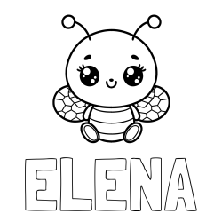 ELENA Coloring Page and Children's Coloring Page of a Cute Bee