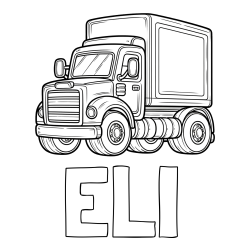 ELI Coloring Page and Big Truck Coloring Page