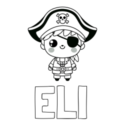 ELI Coloring Page and Easy Pirate Coloring Page for Kids