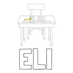 Online Created Coloring Page - ELI Coloring Page and School Desk Coloring Page