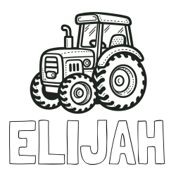 ELIJAH Coloring Page and Beautiful Tractor Coloring Page