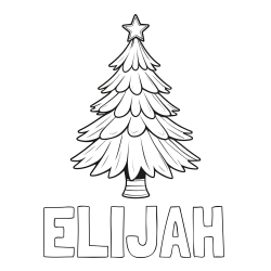 Online Created Coloring Page - ELIJAH Coloring Page and Christmas Tree with Star Coloring Page
