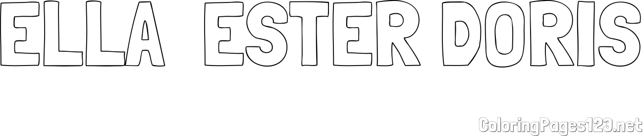 ELLA  ESTER DORIS Coloring Page