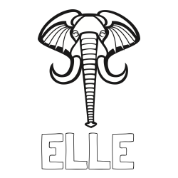 Online Created Coloring Page - ELLE Coloring Page and Elephant Head Coloring Page