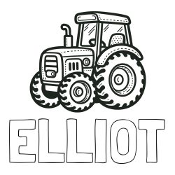 Online Created Coloring Page - ELLIOT Coloring Page and Beautiful Tractor Coloring Page