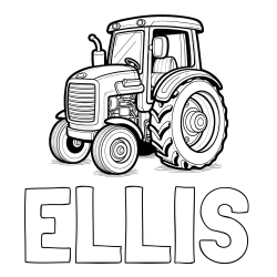 Online Created Coloring Page - ELLIS Coloring Page and Tractor Coloring Page - Realistic and Beautiful