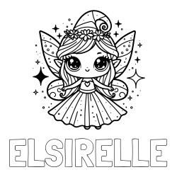 Online Created Coloring Page - ELSIRELLE Coloring Page and Coloring Page of Adorable Magical Fairy