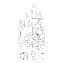 Online Created Coloring Page - EMRIE Coloring Page and Abstract Castle Coloring Page - Simple Yet Detailed