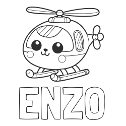 Online Created Coloring Page - ENZO Coloring Page and Easy Coloring Page of a Helicopter