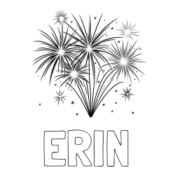 Online Created Coloring Page - ERIN Coloring Page and Big Fireworks Coloring Page
