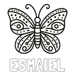 Online Created Coloring Page - ESMAIEL Coloring Page and Butterfly Coloring Page (Simple)