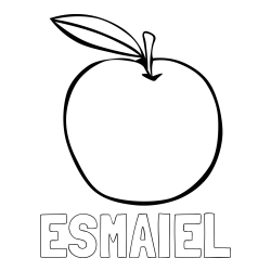 Online Created Coloring Page - ESMAIEL Coloring Page and Simple Apple Coloring Page