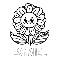 Online Created Coloring Page - ESMAIEL Coloring Page and Smiling Flower Coloring Page