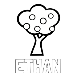 Online Created Coloring Page - ETHAN Coloring Page and Apple Tree Coloring Page