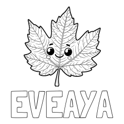 Online Created Coloring Page - EVE-AYA Coloring Page and Smiling Leaf Coloring Page for Kids