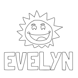 Online Created Coloring Page - EVELYN Coloring Page and Coloring Page of a Cute Smiling Sun
