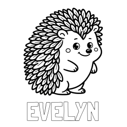 Online Created Coloring Page - EVELYN Coloring Page and Cute Hedgehog Coloring Page for Kids