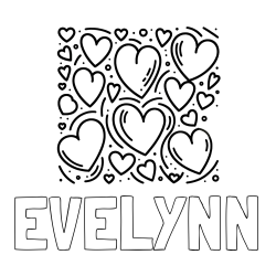 Online Created Coloring Page - EVELYNN Coloring Page and Free Printable Coloring Page of Hearts