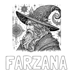 Online Created Coloring Page - FARZANA Coloring Page and Wonderful Coloring Page of a Wizard