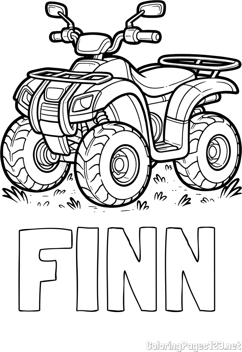 FINN Coloring Page and Beautiful ATV Coloring Page