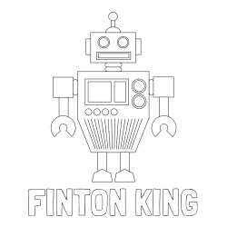 Online Created Coloring Page - FINTON KING Coloring Page and Standing Robot Coloring Page