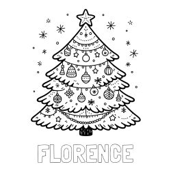 Online Created Coloring Page - FLORENCE Coloring Page and Coloring Page of a Beautiful Christmas Tree