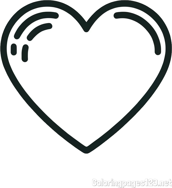 Free Printable Coloring Page of a Heart